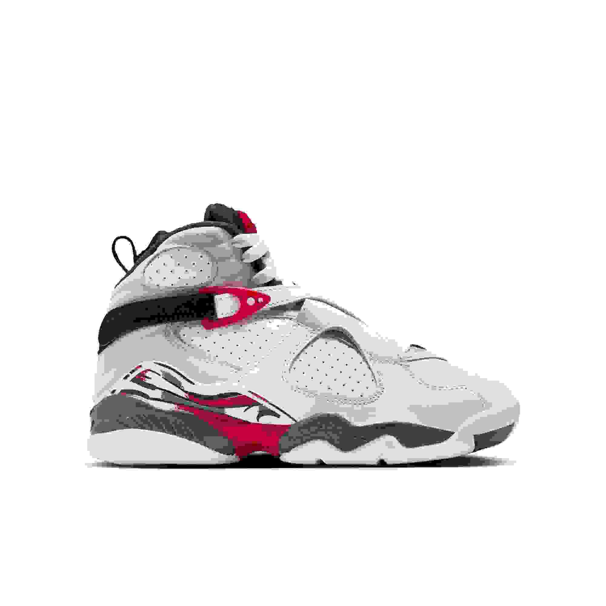 Jordan 8 Retro Grade School Kids' "White and True Red" Shoe